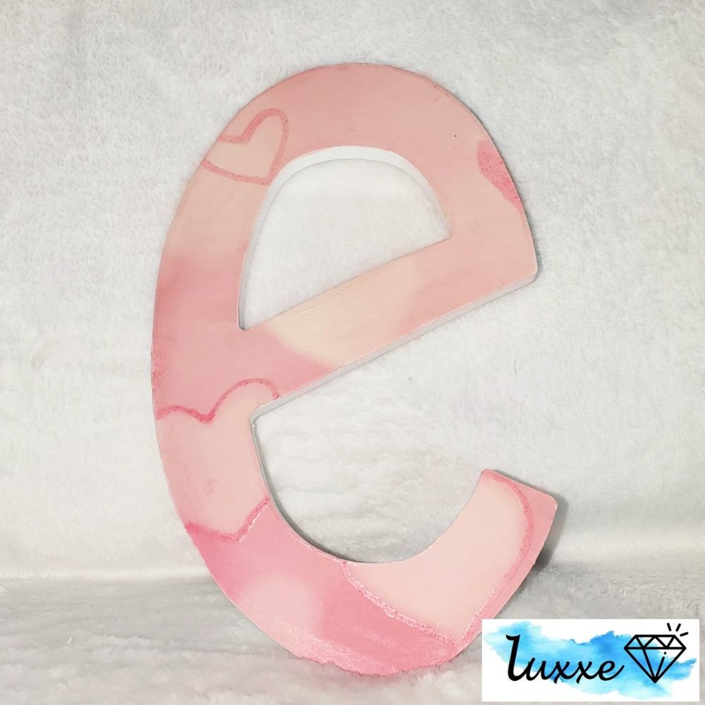 Pink Heart Wooden Letter